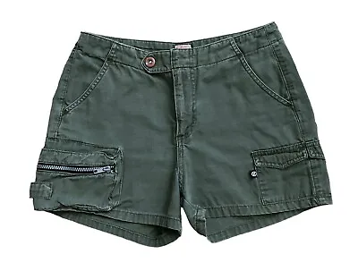 Z CAVARICCI Womens Size 5 Vintage Y2K Army Green 100% Cotton Cargo Shorts • $17.59