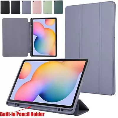 For Samsung Galaxy Tab S6 Lite 10.4  Smart Cover Leather Flip Case With Pen Slot • $18.89