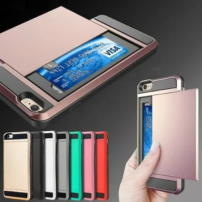 For IPhone XR 11 12 13 Pro Max 7 8 Plus Card Holder Shockproof Wallet Case Cover • £4.39