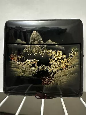 Vintage Lillian Vernon Style Hand Painted Asian Cigarette Case  1950s • $20