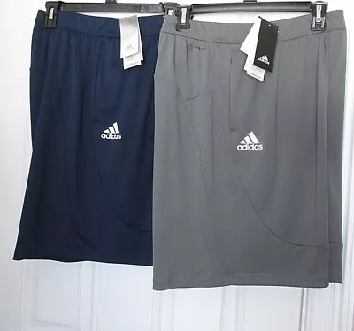 New Mens Adidas Aeroready 9  Knit Interlock Shorts Large Xl 2xl Blue Gray $30 • $23.50