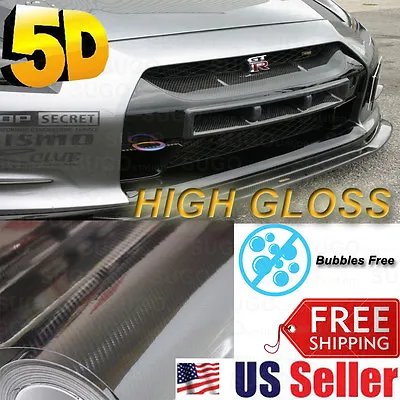 Ultra Glossy  NEW  5D Carbon Fiber CF Body Sticker Decal Wrap Vinyl Sheet Roll • $19.89