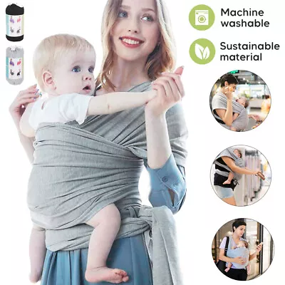 Baby Sling Strap Newborn Wrap Carrier Baby Carrier Sling Soft Hands Free Carrier • £12.97