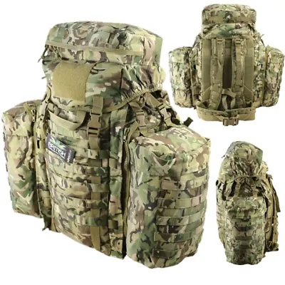 £99.95 • Buy 90 Litre Tactical Army Assault Pack Rucksack Mtp Btp Camo Bergen & Side Pouches