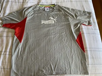 PUMA 2008-2009 Volvo Ocean Race Team Shirt NWOT Size 2X XXL Gray/Red Pinstripe • $21.95