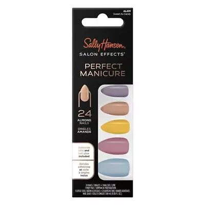 Sally Hansen Salon Effects Perfect Manicure 24 Almond Press On Nails Sweet As... • $10.69