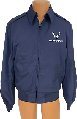 US AIR FORCE LOGO MEN'S USAF JACKET W/ LINER LIGHTWEIGHT DRESS BLUE PICK SIZE • $29.99