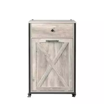 Rolling Tilts Out Kitchen Trash Cabinet Wooden Hands Laundry Recycling Holder • $109.98