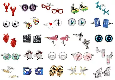 £2.59 • Buy CUFFLINKS Pair Shirt Suit Men's Novelty Wedding Birthday Silver Cuff Link Gift