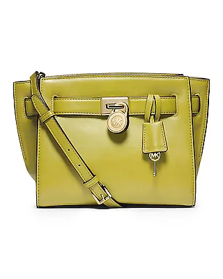 Michael Kors Hamilton Leather Traveler Messenger Shoulder Bag Apple Green - USED • $199.99