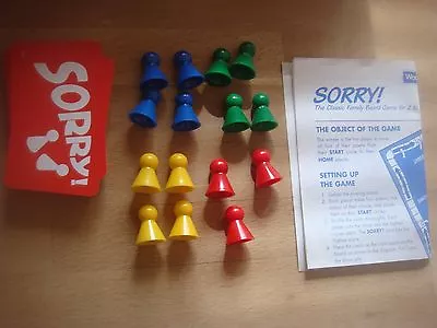 Waddingtons Sorry Replacement - Spare Playing Pieces / Cards Round & Rectangle • £2.99