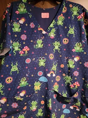 Womens Scrub Top 2Xl. Soft Material And Roomy. FROGS FROGS FROGS • $12.75