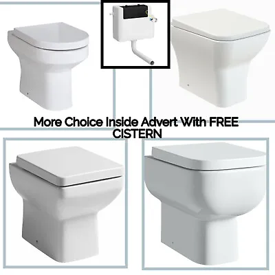 £119.95 • Buy BTW Back To Wall Pan Toilet White Modern WC Soft Close Seat-FREE CISTERN 
