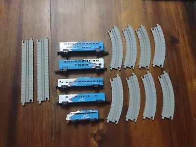 Micro Machines American Passenger Train Galoob Lines Blue/White W/10 Tracks • $39.98