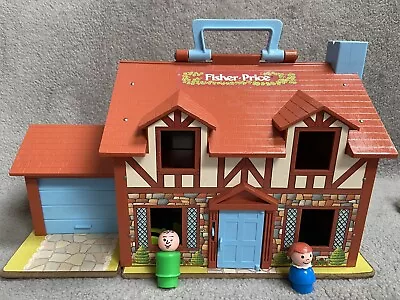 Vintage 1980 Fisher Price Little People Play Family Tudor House #952 W/ Doorbell • $30