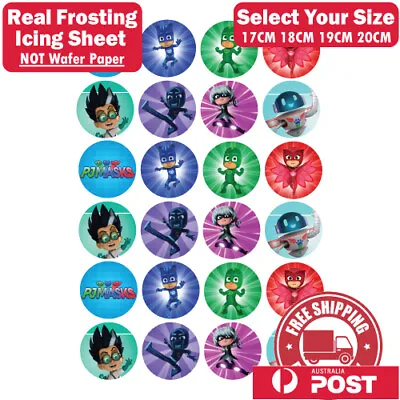 PJ Masks Cupcake Edible Image Cake Topper Round Frosting Icing Party Decoration • $12.95
