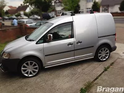 Side Bars For VW Caddy Maxi 2010-2015 Polished Stainless Steel Tubes Van Skirts • £143.99