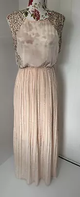 £13.01 • Buy Tokyo Doll (target) Size 12 Apricot Maxi - Sheer Bodice With Lace Pleated Skirt