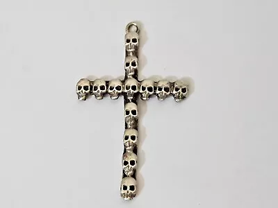 Antique Sterling Silver Cross Relic Skull Memento Mori Crucifixes Rare! Br18 • $250