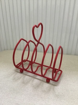 £5 • Buy Retro Heart Shape Toast Rack Red Wire 90s Breakfast