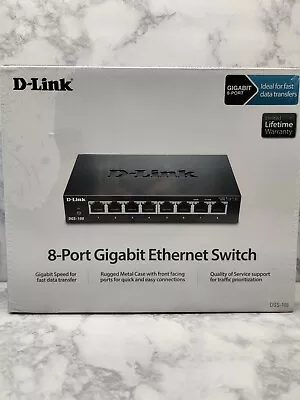 D-Link DGS-108 Unmanaged 8-Port Gigabit Ethernet Switch NEW SEALED  • $24.49