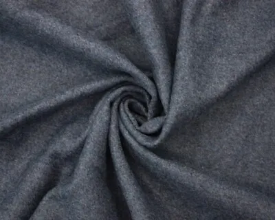 Wool Mix Melton Fabric Ideal For Coats 70% Wool 60 Inch Wide - Charcoal • £19