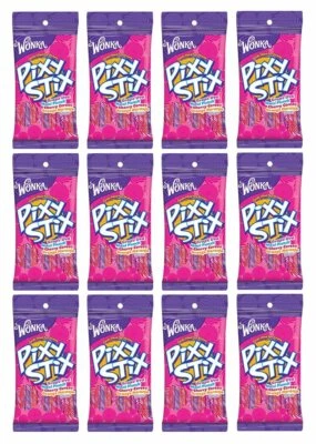 £30.60 • Buy Wonka Pixy Stix Candy Filled Straws 3.2 Ounce [12-Bags]