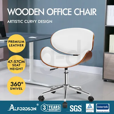 $119.95 • Buy ALFORDSON Wooden Office Chair Computer Chairs Home Seat PU Leather Fabric