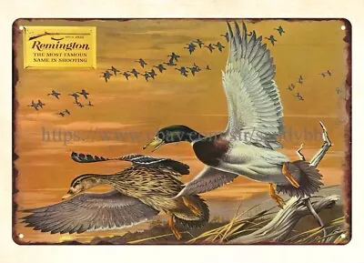 Remington Firearm Ammo Hunting Mallard Ducks Metal Tin Sign  Pub Kitchen Walls • $18.93