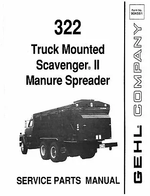 Manure Spreader Service Parts Manual Fits Gehl 322 Scavenger Ii 1990 4581 • $18.97