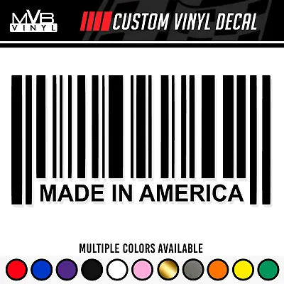Made In America Bar Code UPC Vinyl Decal Sticker | Stance Tuner American USA 545 • $6.99