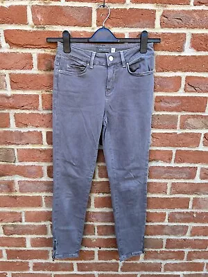 Mint Velvet Grey Skinny Comfort Stretch With Ankle Zips Biker Jeans Size 8 • $24.87