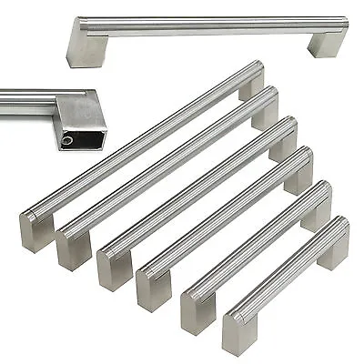 $19.99 • Buy Modern Stainless Steel Boss Bar Cabinet Door Handles Drawer Pulls Brushed Nickel