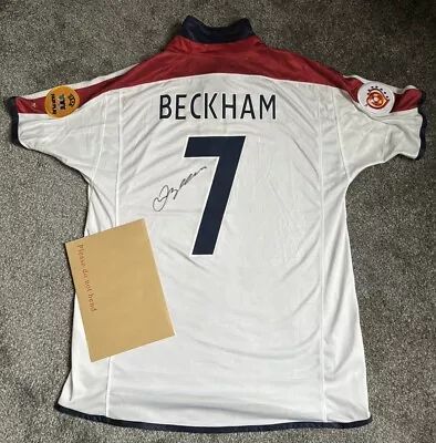 David Beckham #7 Hand Signed England Euro 2004 Home Football Shirt With COA • £300