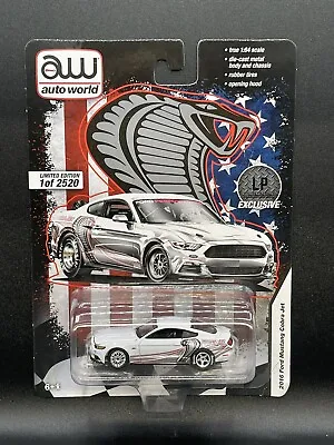 AUTO WORLD 2016 Ford Mustang Cobra Jet Exclusive White 1:64 Diecast Drag Car NEW • $19.99