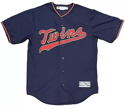 Minnesota Twins Navy Blue Alternate Mens Majestic Cool Base Replica Jersey Sz M • $27