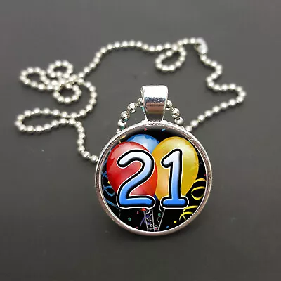 21st Birthday Or Any Age Pendant On A 18  Ball Chain Necklace Gift N416 • £5.75