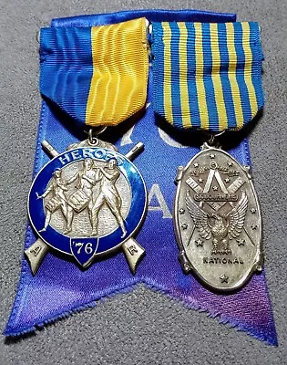 2 VINTAGE MASONIC MEDALS * NATIONAL SOJOURNERS &  HEROES '76 * By DIEGES & CLUST • $36