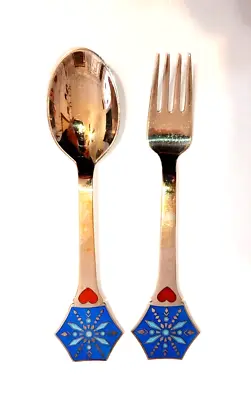 A Michelsen Christmas  Sterling Silver Spoon & Fork  1976 Snow Flake • $115