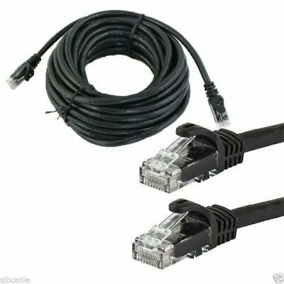 $6.99 • Buy 50ft 50Feet Cat6 Patch Cord Cable Ethernet Internet Network LAN RJ45 UTP Black 