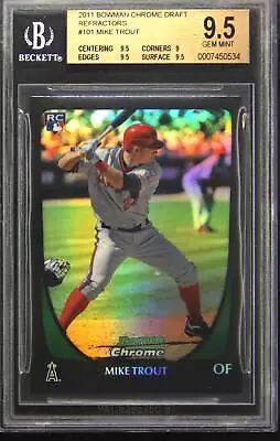 2011 Bowman Chrome Draft #101 Mike Trout Refractor BGS 9.5 • $675