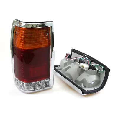 Pair Tail Lights Lamp With Chrome Edge Mazda B-series B2000 B2200 B2600 Pick-up • $118.62