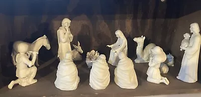 Vintage 1986 Enesco/Manasseh Studio White Bisque Nativity Figures-12 Figures • $20