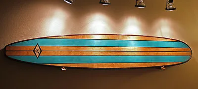 Wood Surfboard Art Bar Top Shower Vintage Hawaiian Tiki Bar Decor • $429