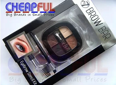 £4.79 • Buy W7 Brow Bar Eyebrow Stencil Kit Includes Powder, Comb And Brush
