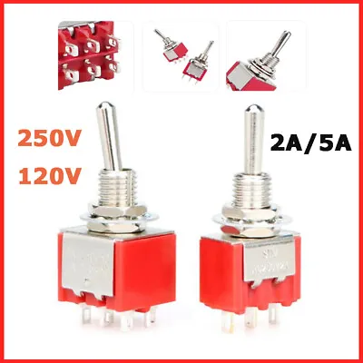 On Off Toggle Switch AC 125V/5A  250V/2A Heavy Duty Metal MTS-102/103/202/203 • $7.35