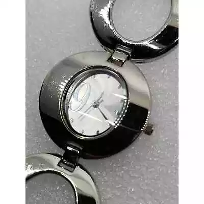 Lucky Cat 9 Lives UFO Oval O Chain Ring Disc Link Bracelet Silver Art Deco Watch • $14.99