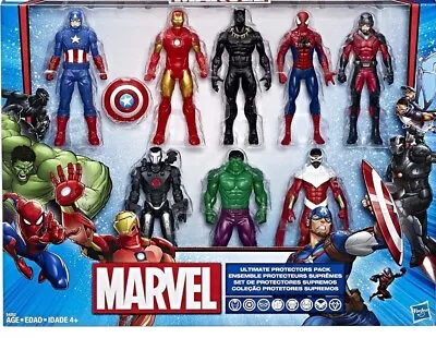 Hasbro Marvel Kids Toys Ultimate Protectors Action Figure 8Pack Complete Box Set • £27.59