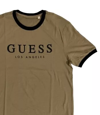 GUESS Men's Los Angeles T-Shirt Brown Crew Neck Short Sleeve Cotton Tee XS - XL • £13.49