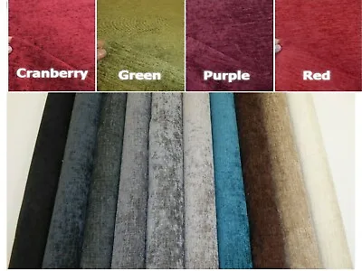 UPHOLSTERY FABRIC ELITE STYLISH CHENILLE Cushion Curtain Fabric FIRE RETARDANT • £1.25